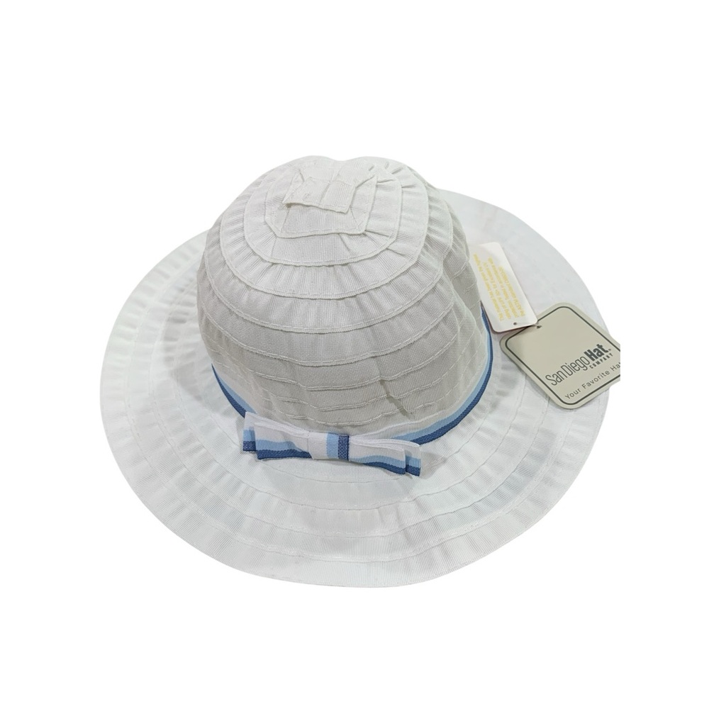San Diego Hat Company Baby Infant Sun Hat Bonnet White New